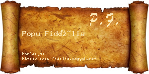 Popu Fidélia névjegykártya